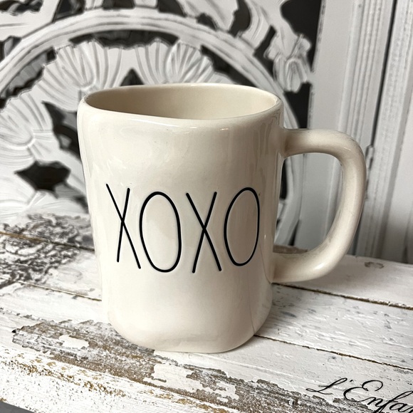 Rae Dunn Coffee Mug “XOXO”, Valentines Day Mug, Double Sided with Heart Design - Picture 1 of 7